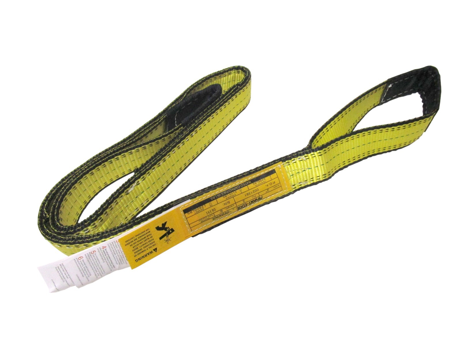 2″ x 3 ft Web Lifting Sling Tow Strap 2-ply Eye & Eye Tagged Rated (2 Pack)
