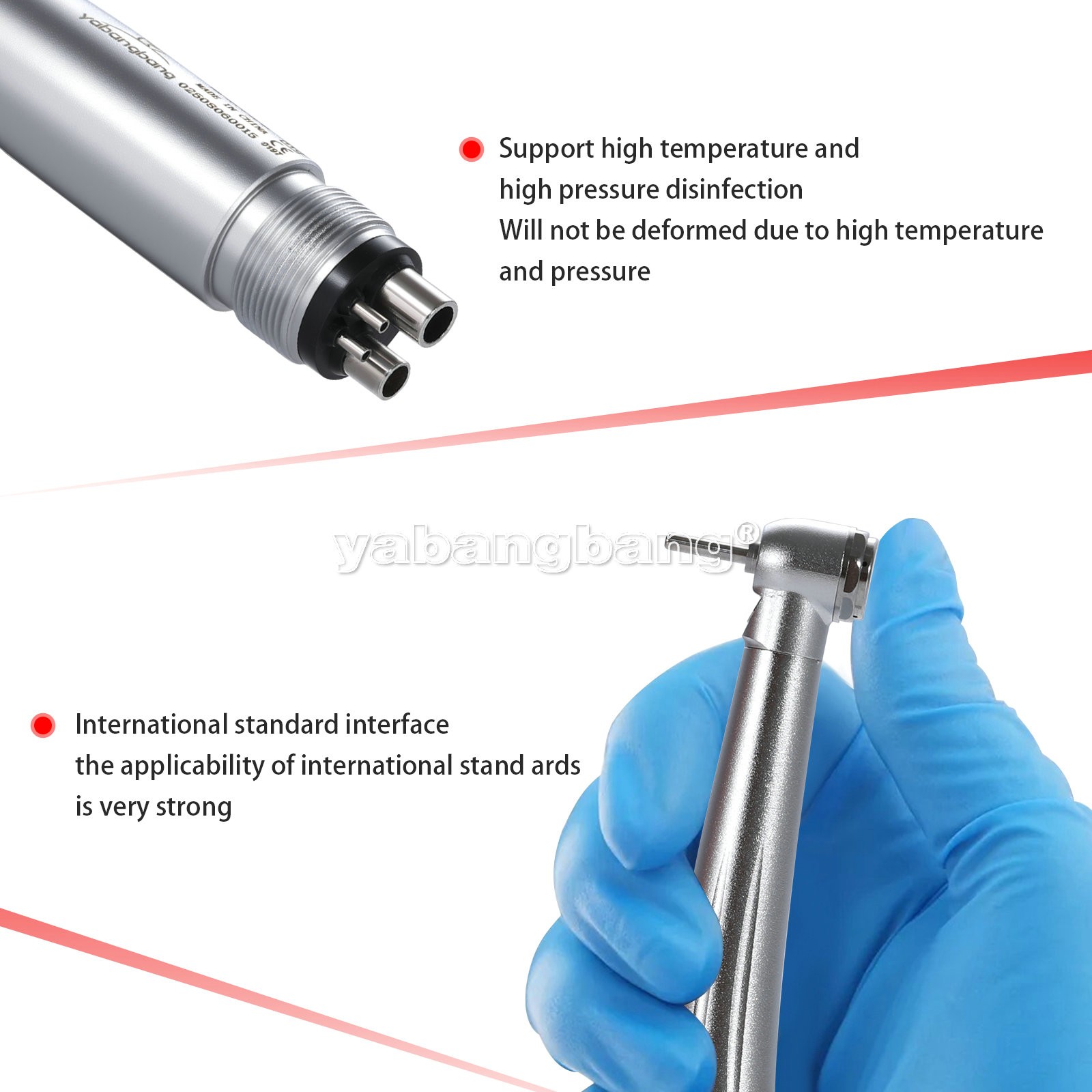 NSK Style Dental Fiber Optic LED High Speed Handpiece Turbina Turbine 2-Hole B2