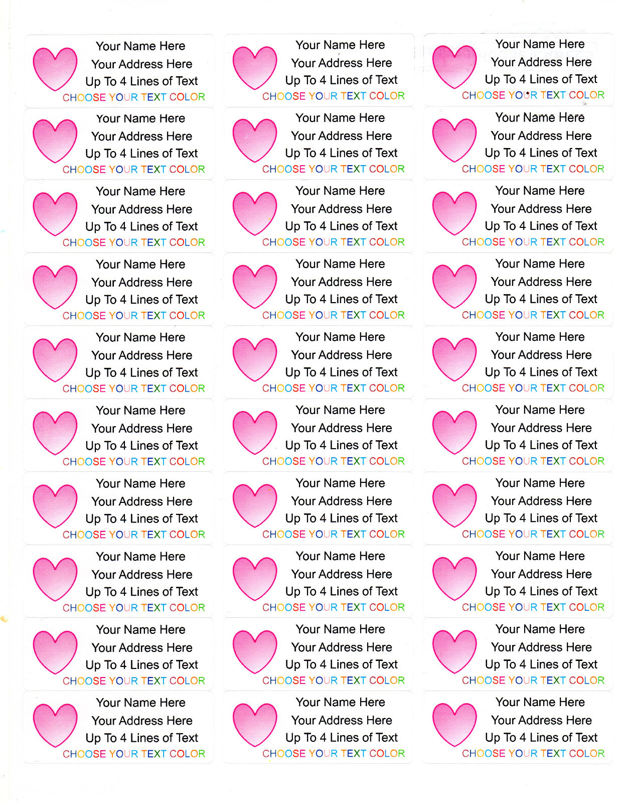 60 pcs Personalized Return/Mailing Address labels – 1″ x 2.625″ -Free Shipping