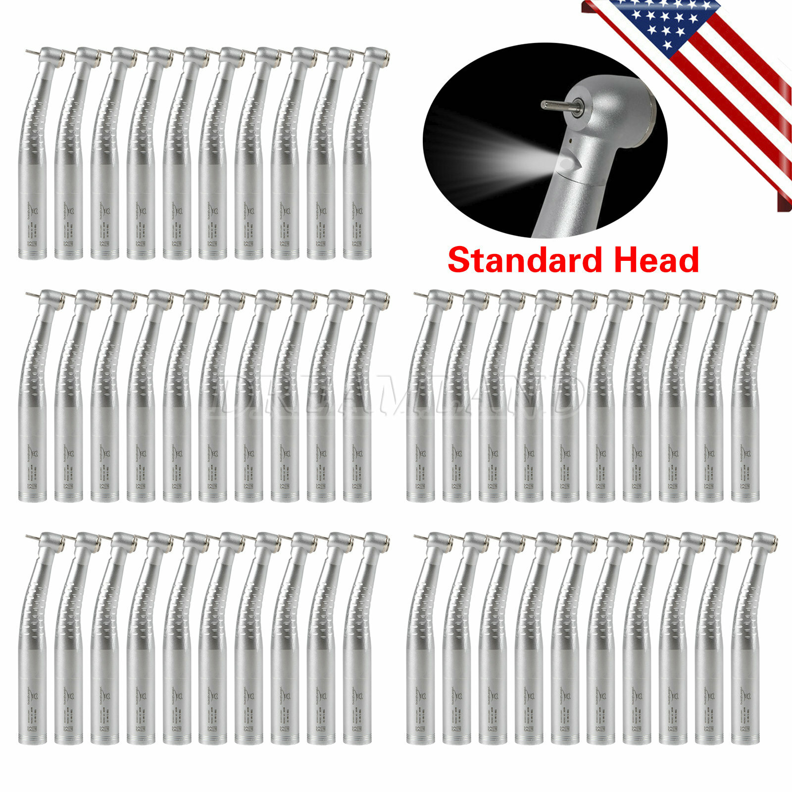 Standard Head Dental High Speed LED Fiber Optic Handpiece fit KaV Coupling New