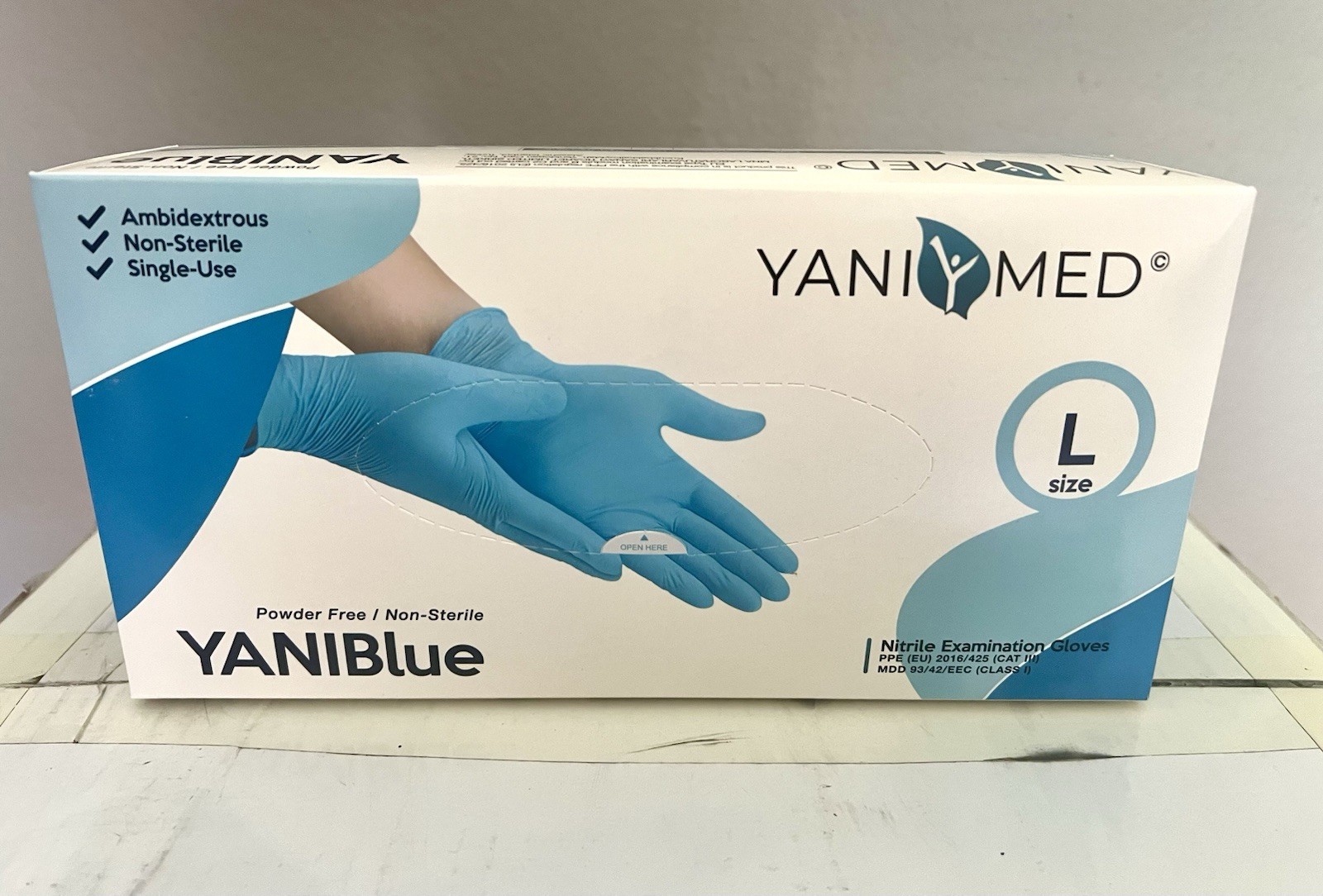 1000PCS Blue Disposable Nitrile Medical Exam Gloves Powder-Free Large