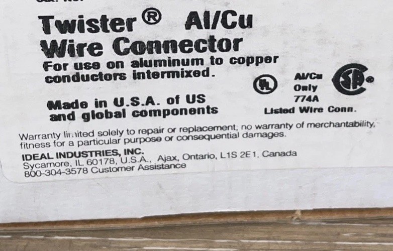 Ideal 10pcs Al/Cu Wire Connectors Aluminum to Copper – Purple