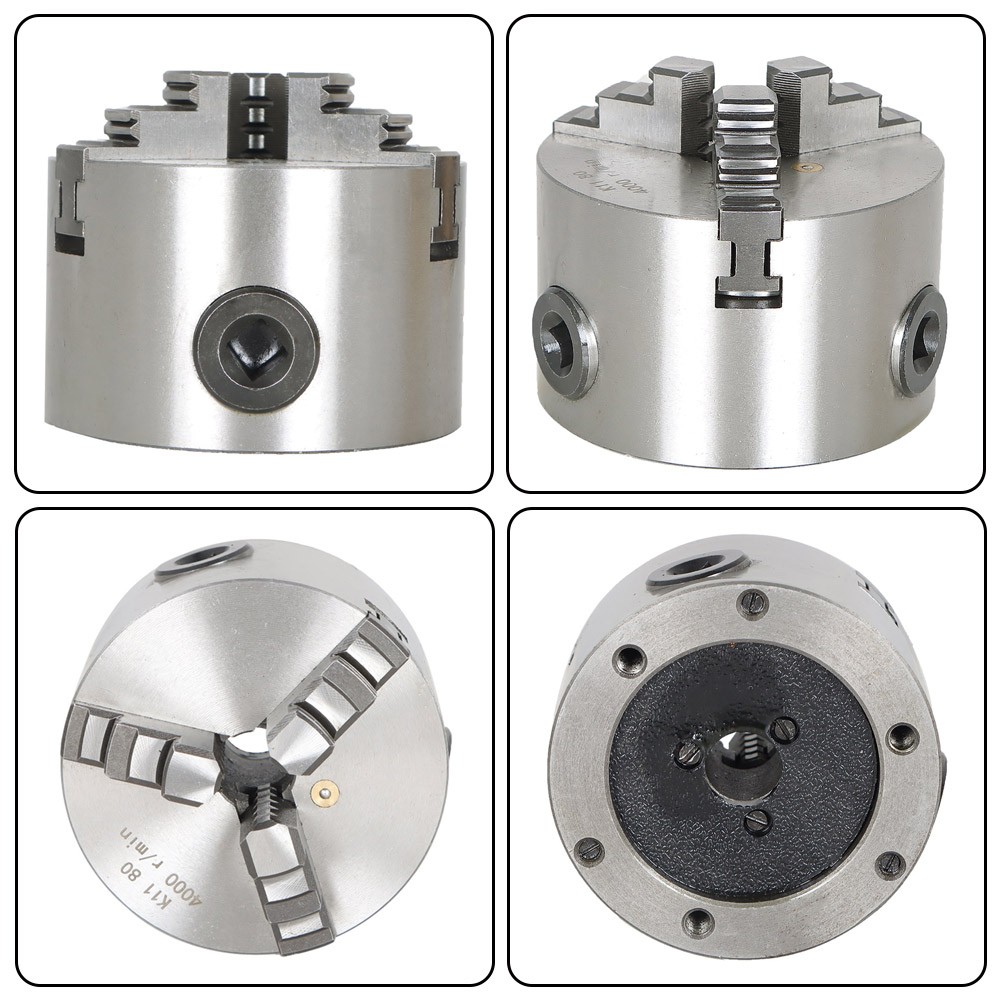 3 Jaw Lathe Chuck Manual Chuck 3″ K11-80 80mm Self-centering Lathe Drilling Part