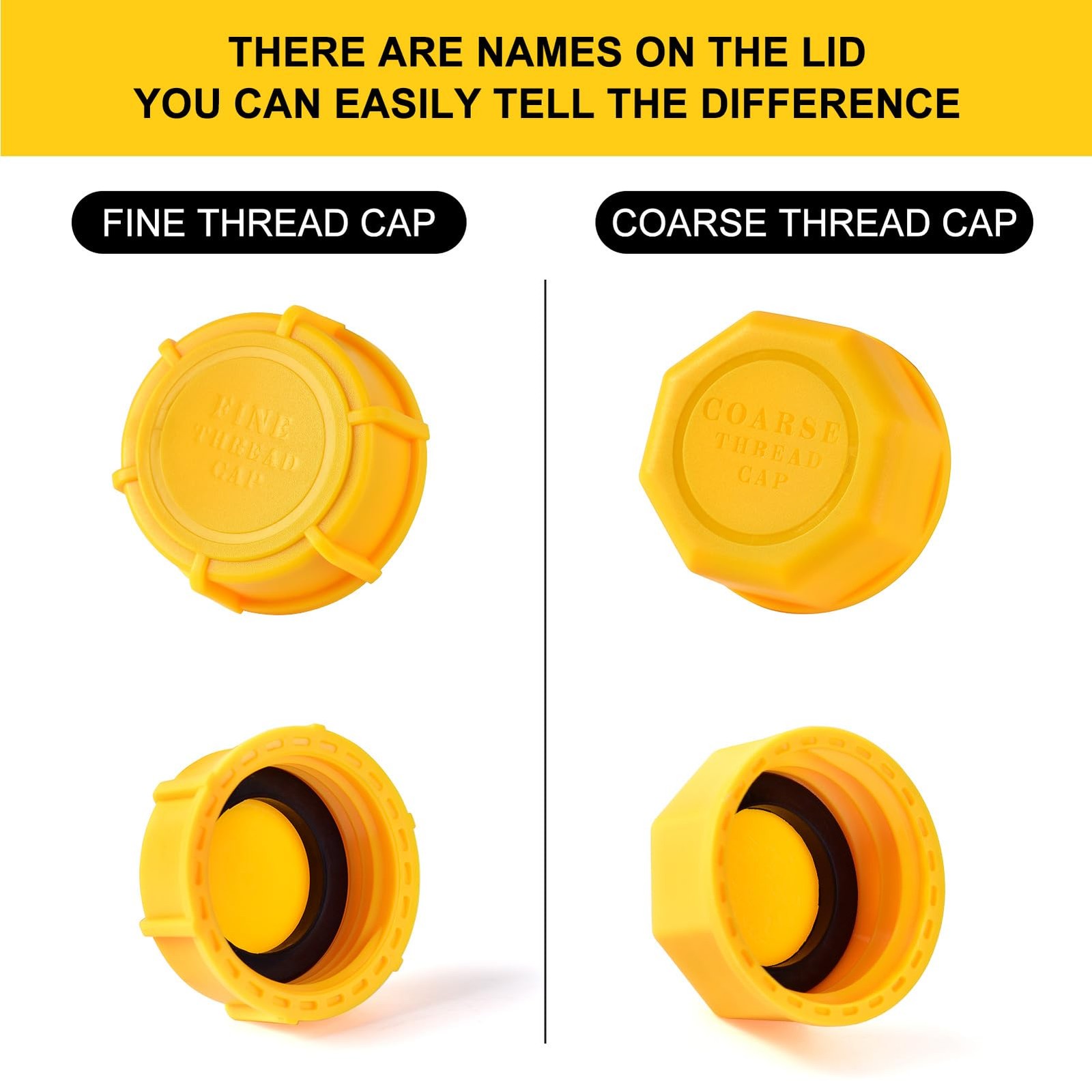 Gas Can Cap, Gas Can Cap Replacement (2+2 kits-Yellow), High Compatibility, F…
