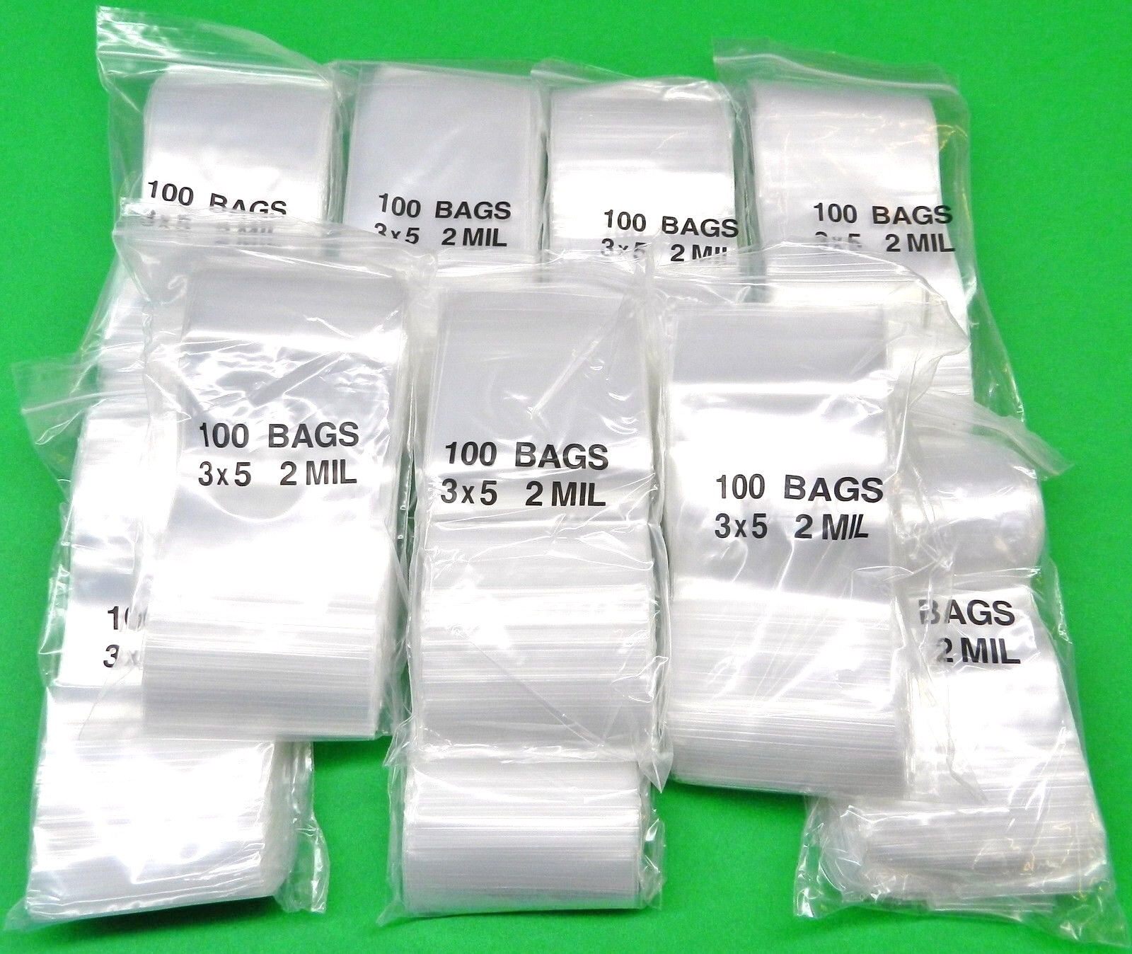 1000 Bags Reclosable 3×5 Clear 2Mil Baggies Squeeze Top Seal 3″ x 5″ Bags 1,000