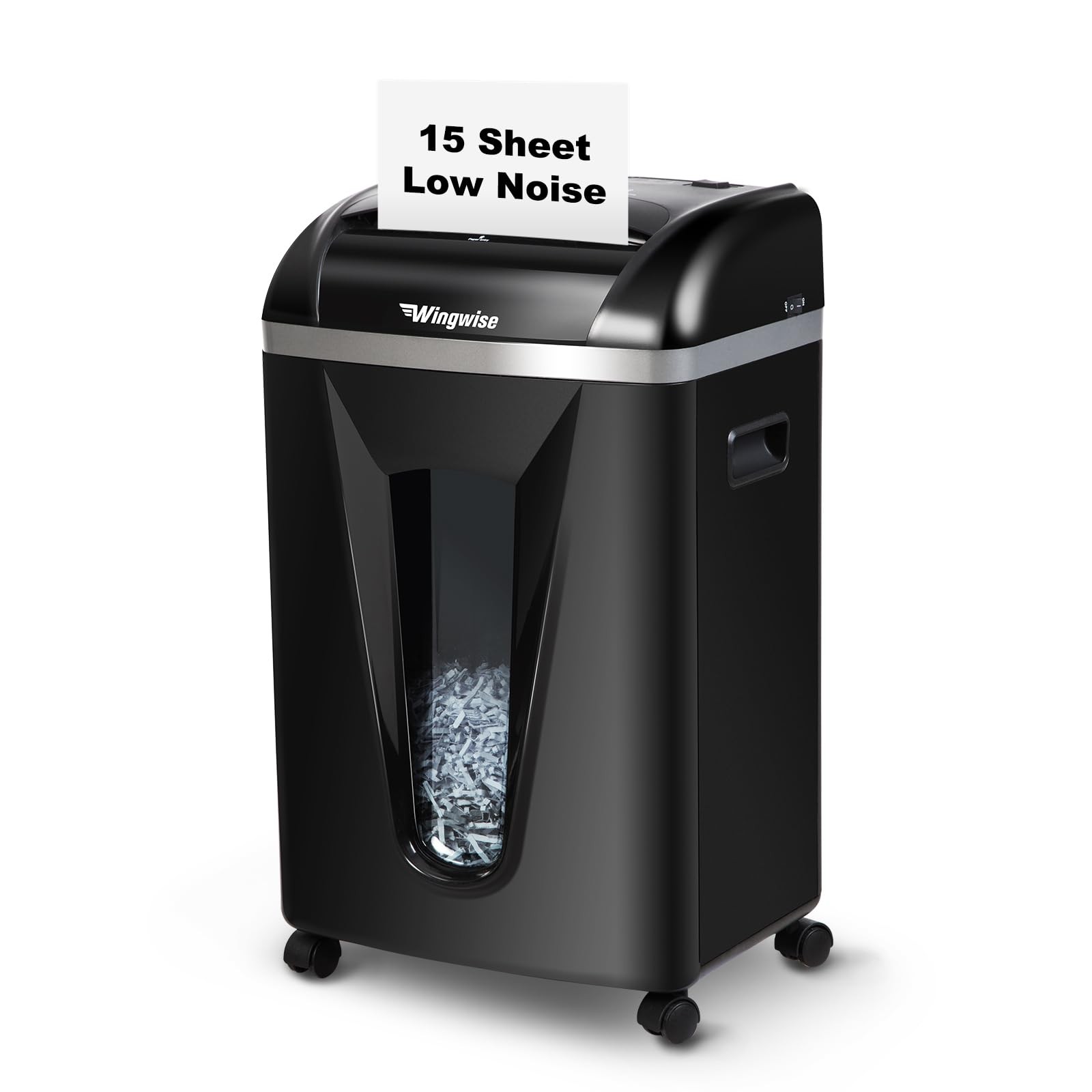 15-Sheet Paper Shredder with 58dB Quiet Operation, P4 Cross-Cut Security for …