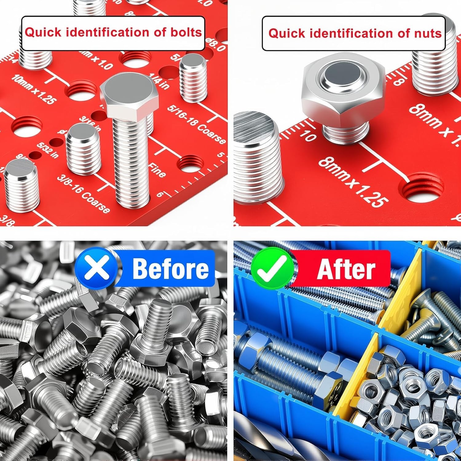 55 Nut and Bolt Thread Checker Thread Checker Standard and Metric