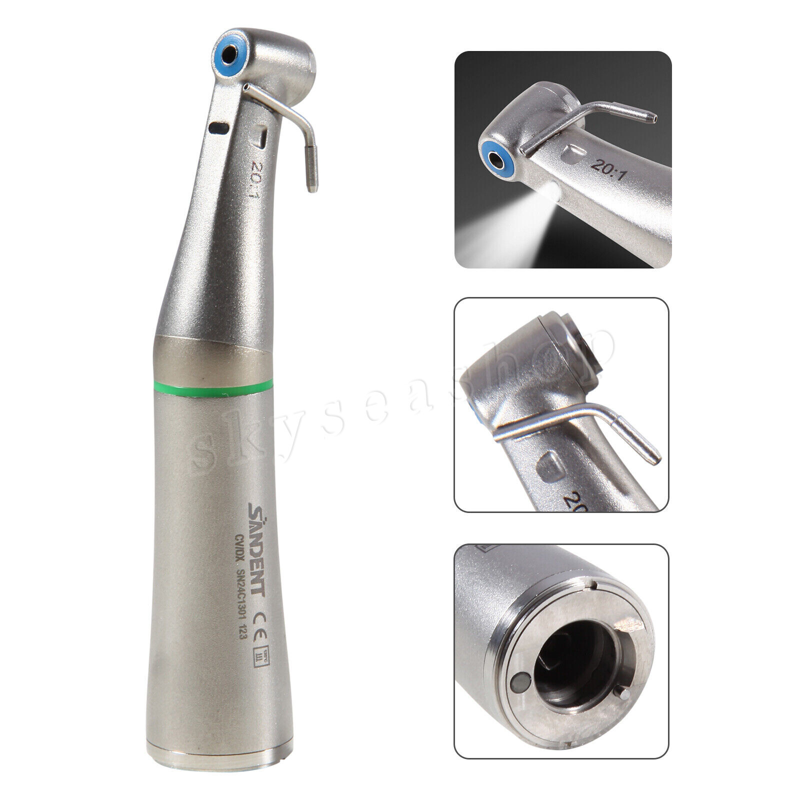 1-5 Contra Angle 20:1 LED Dental Implant Surgical Handpiece Fiber Optic For NSK