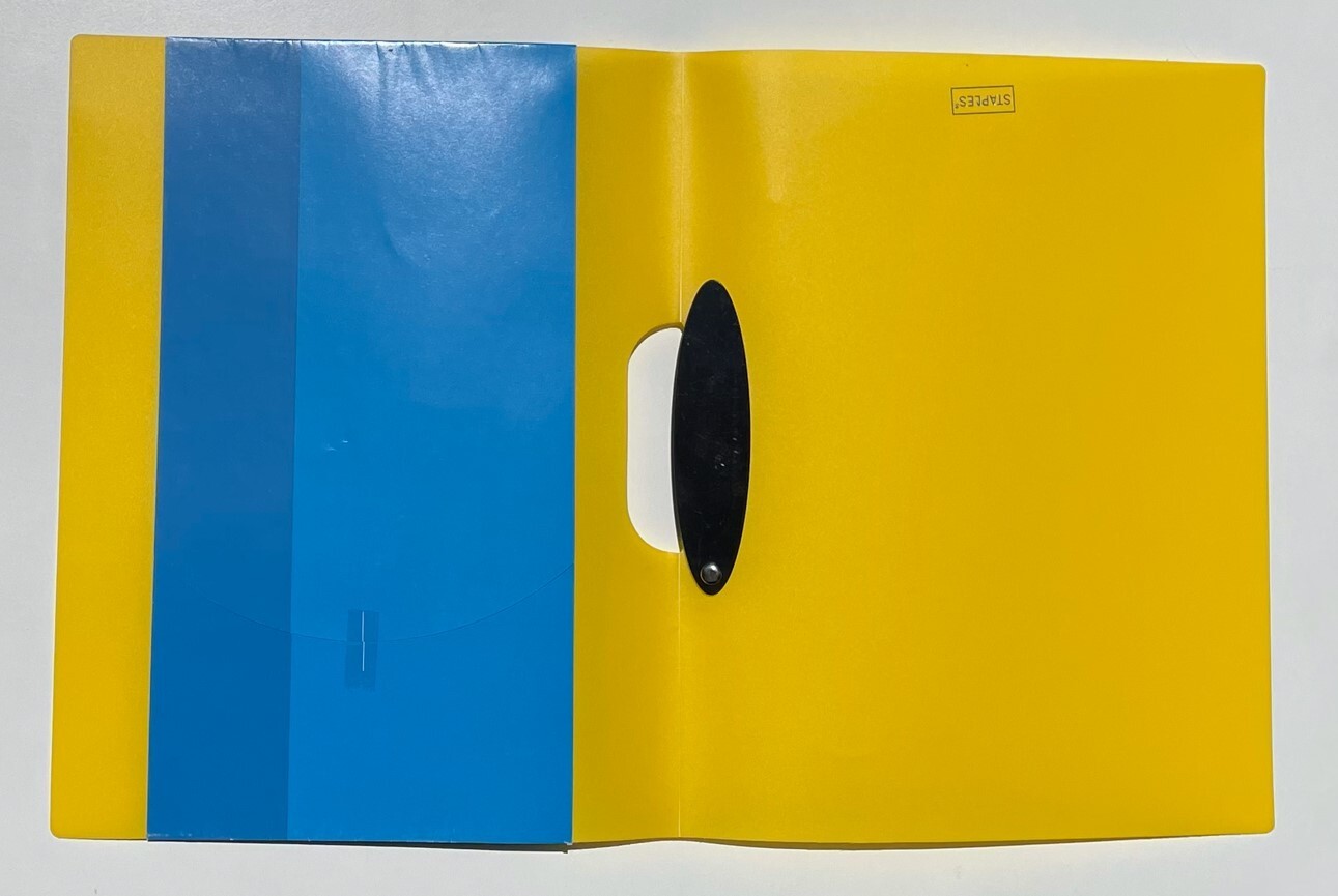 Staples Yellow Poly Report Cover with Secure Swing Closure
