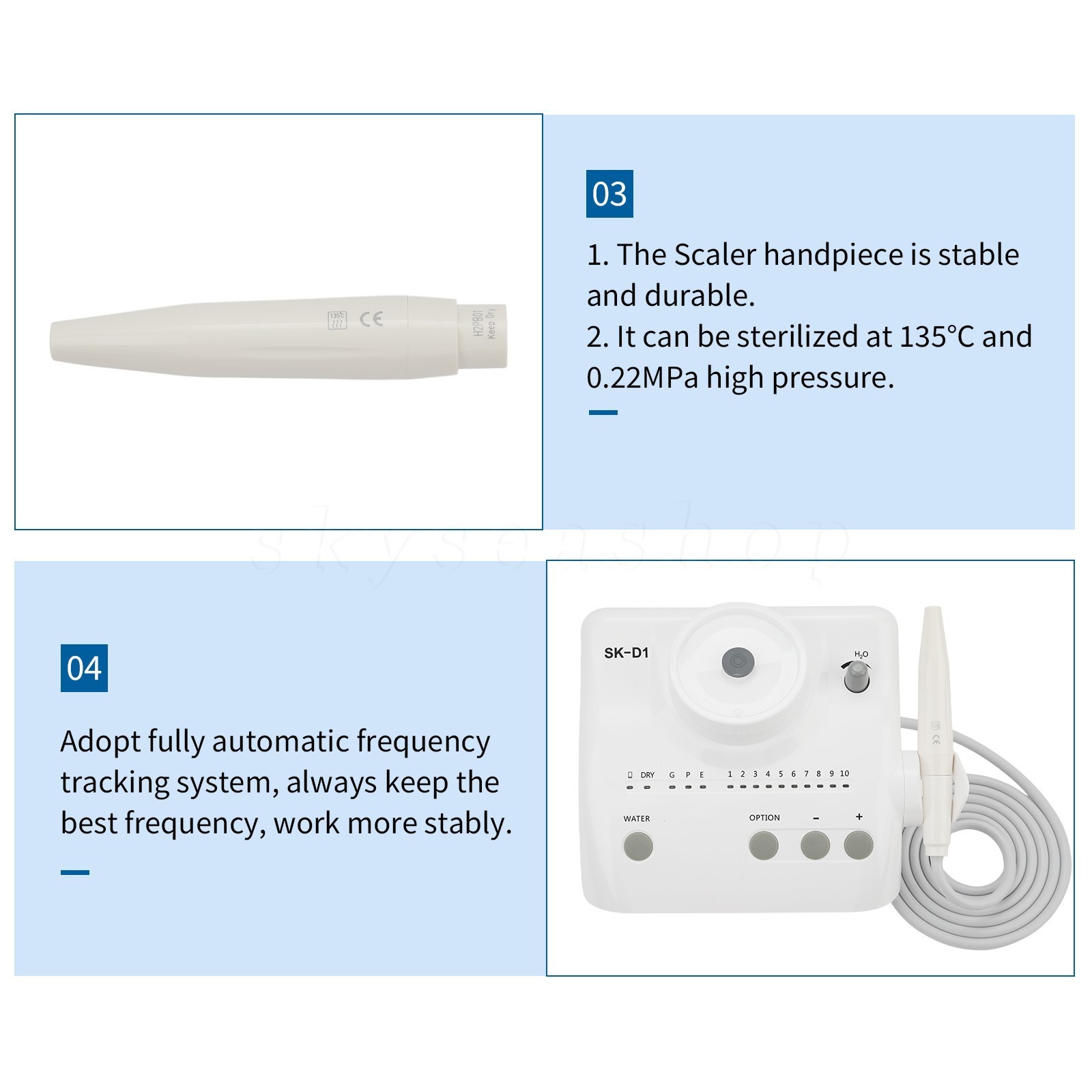 SK-D1 Dental Ultrasonic Scaler 2 Bottles Fit DTE SATELEC / 1-5 Handpiece HD-7H