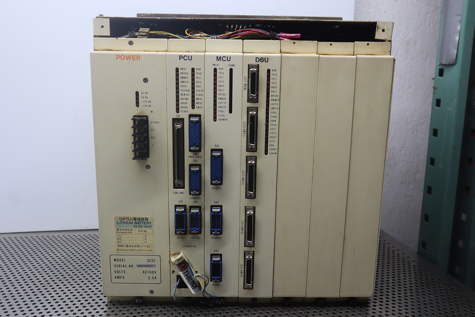 TOYODA GC32 AC100V 3.5A Power Supply W/ (1) PCU (1) MCU & (1) DSU Modules Used
