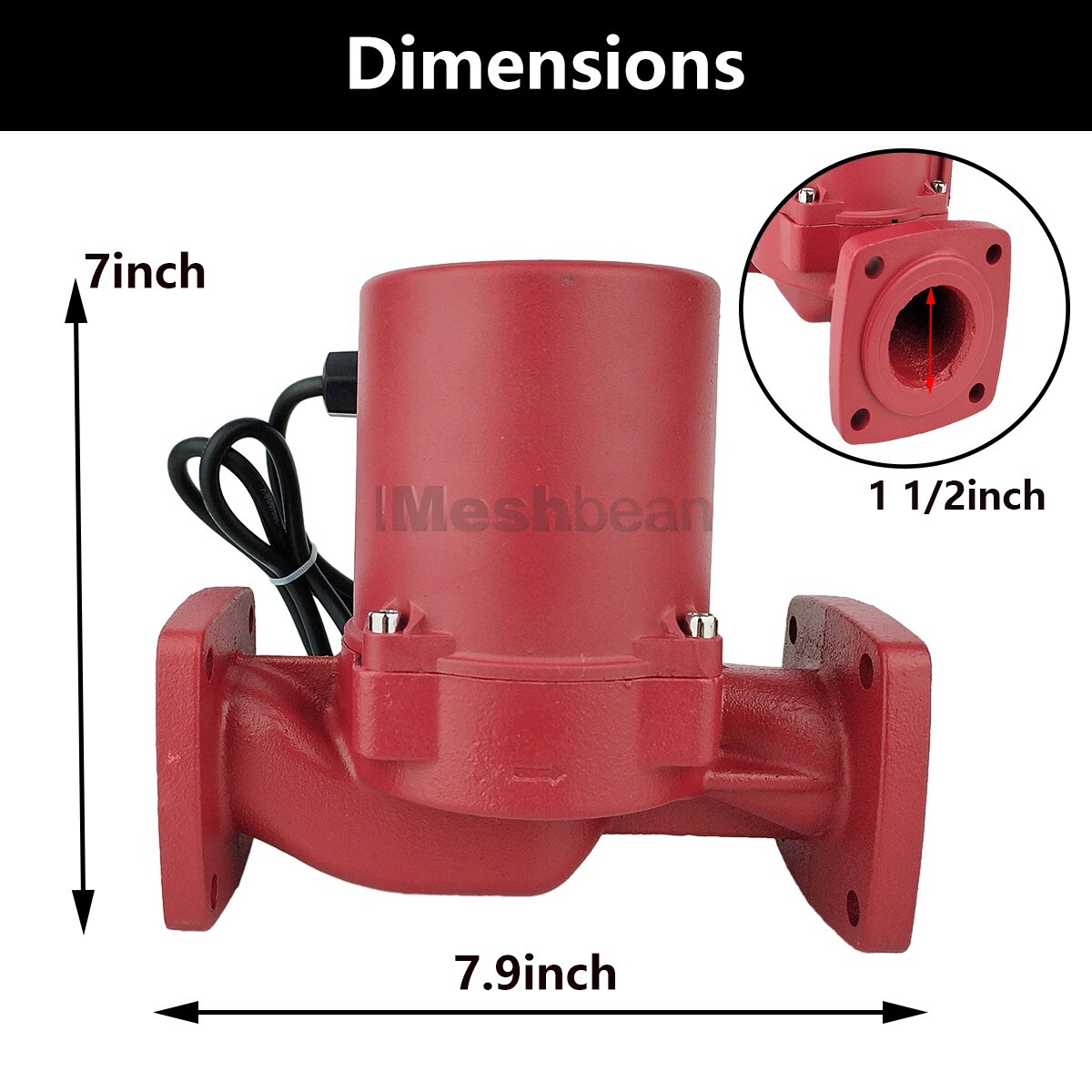 1/6HP 3 Speed Circulating Pump Use w/Outdoor Furnaces,Hot water heat,Solar,115V