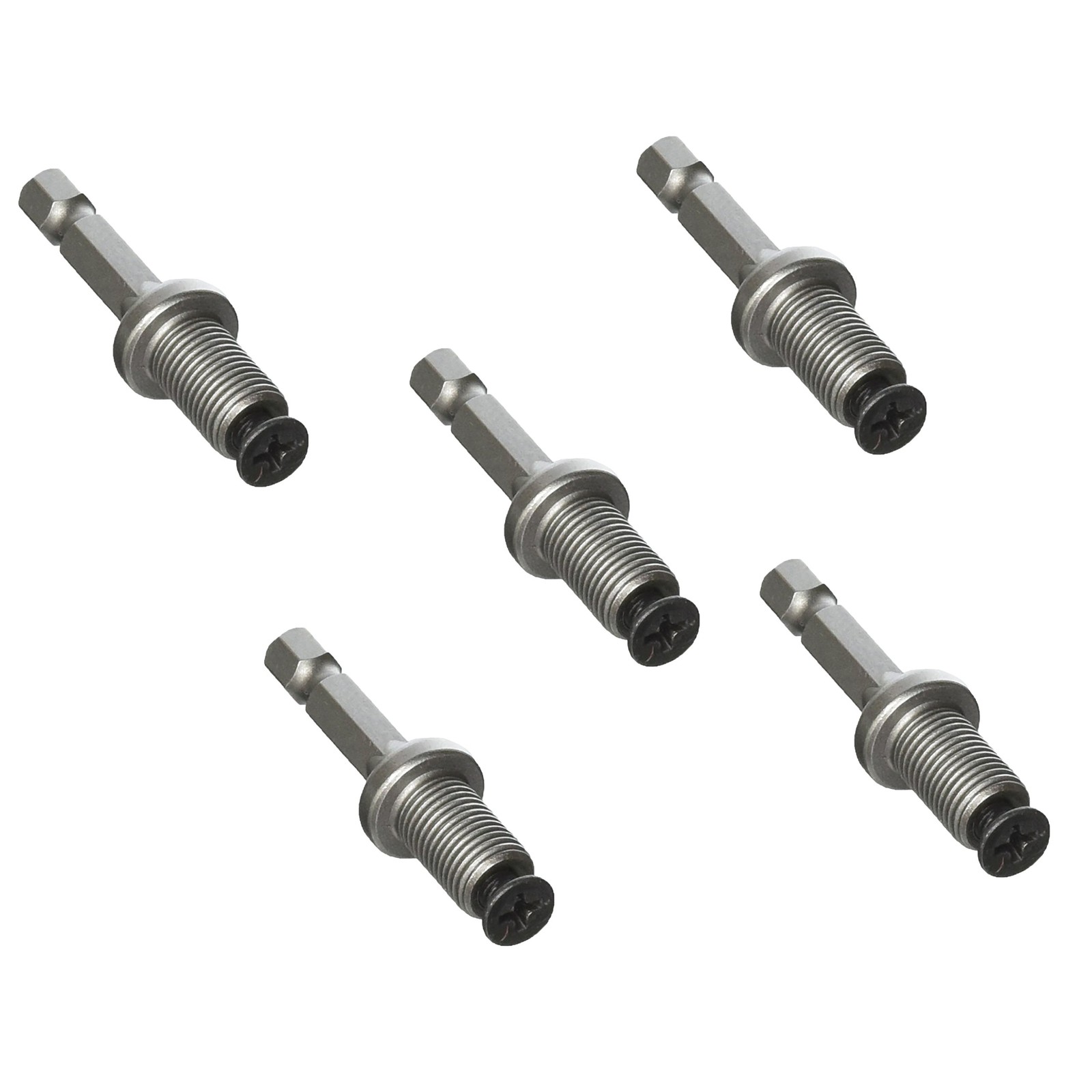 1/4 Shank to 3/8-24UNF Thread Drill Chuck Adapter Round Shank 5 PCS Part