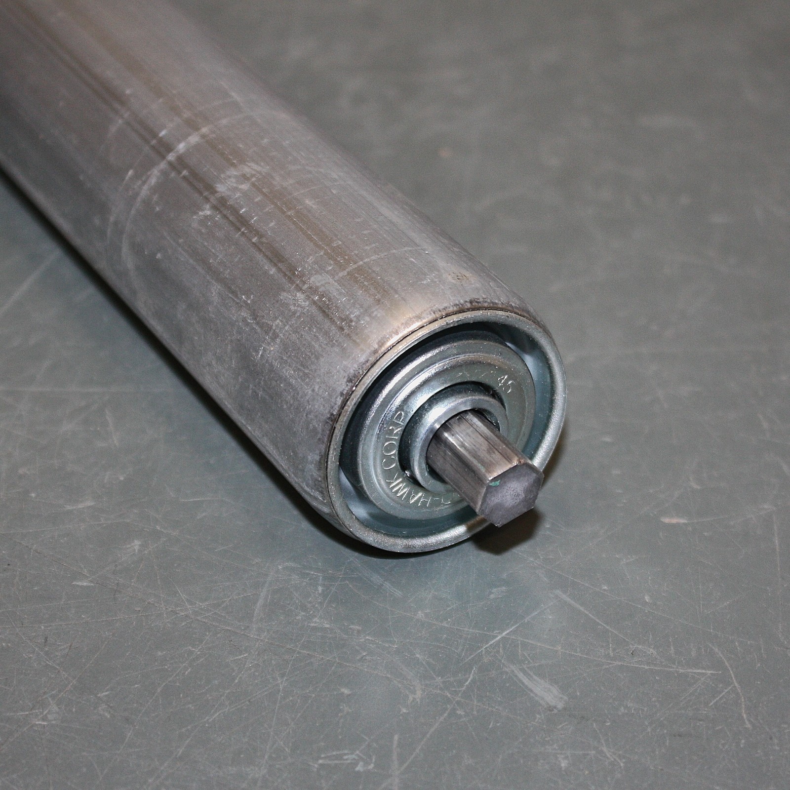 (10) Pro Hawk Conveyor Belt Rollers, 1.9″ x 22″, Galvanized Steel, 7/16″ Axle