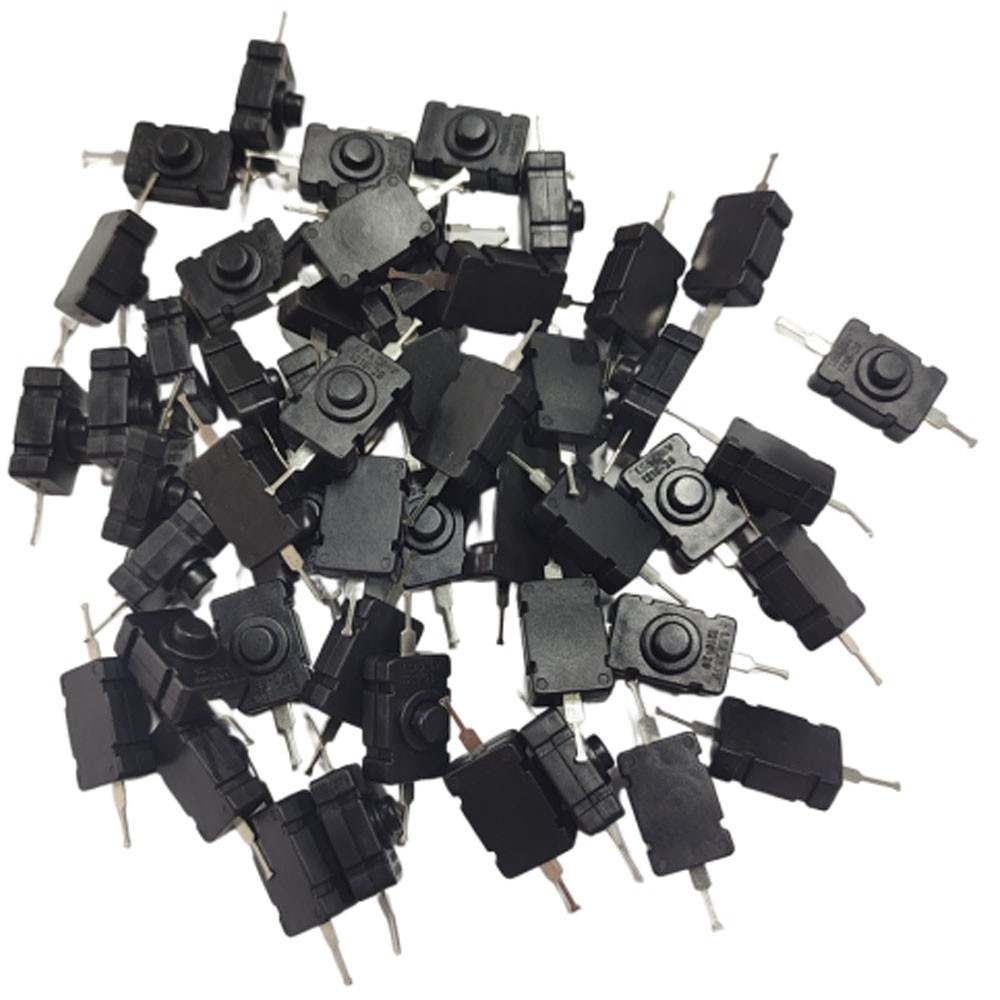 50/100/200x KAN-28 Flashlight Switch AC 250V 1.5A Self-Lock Push Button Switchs