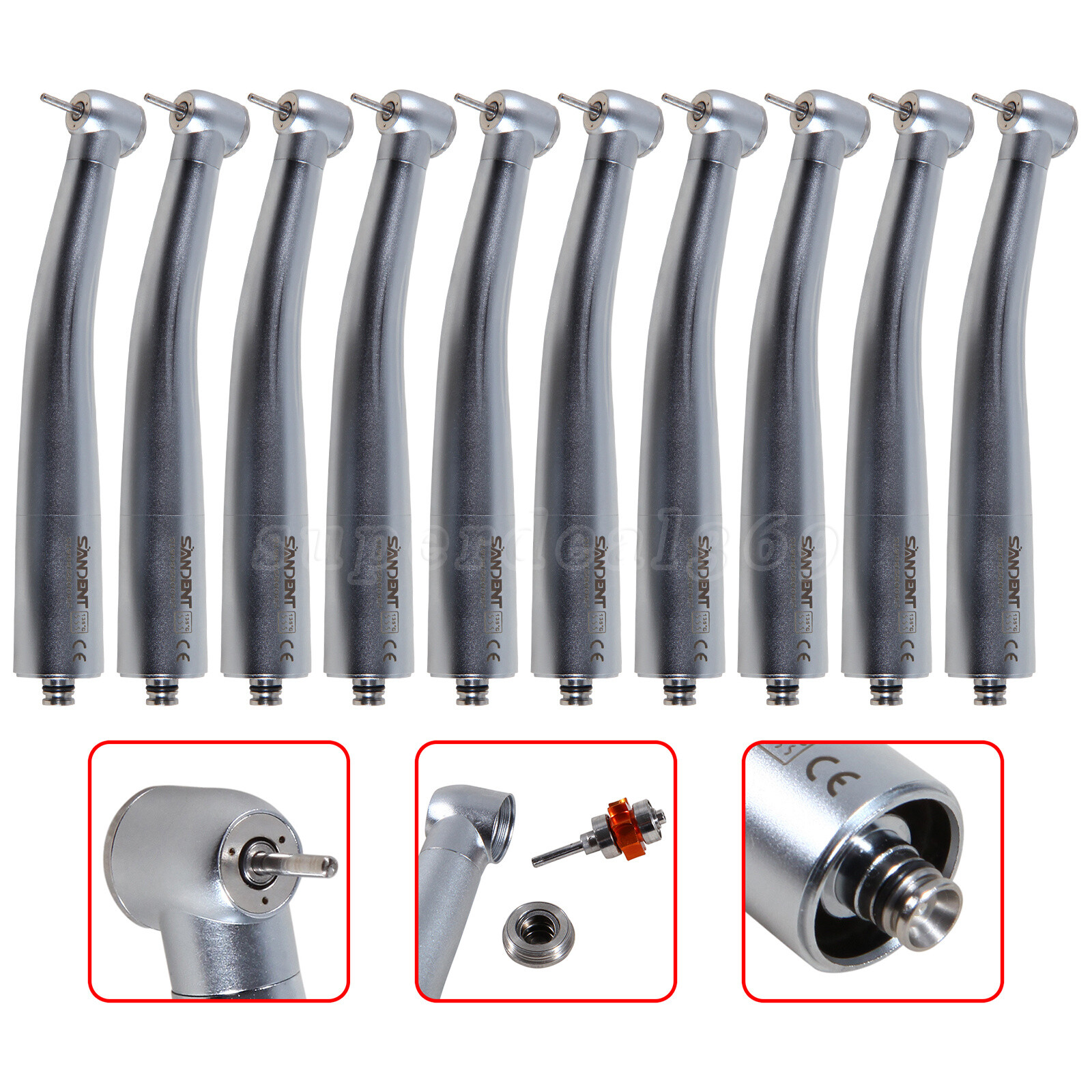1-10*Dental High Speed Turbine Handpiece fit NSK 4 Hole Quick Coupler SANDENT st