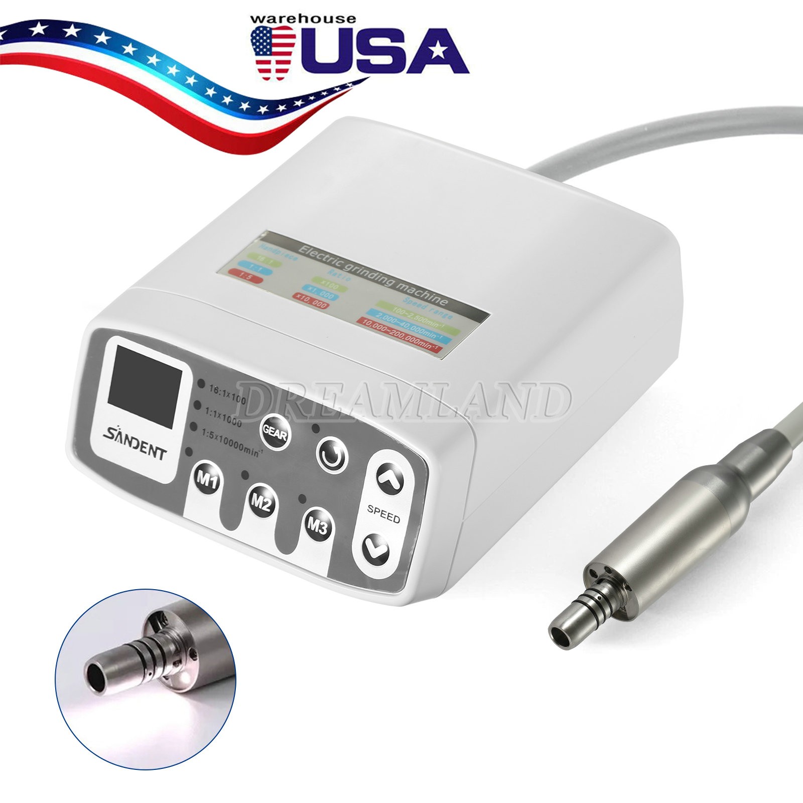 Dental Brushless Electric Micromotor /+1:5 1:4.2 LED Fiber Optic Contra Angle MN