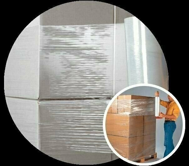 12″ x 1500′ 80 Gauge 4 Rolls Pallet Wrap Stretch Film Hand Shrink Wrap 1500FT