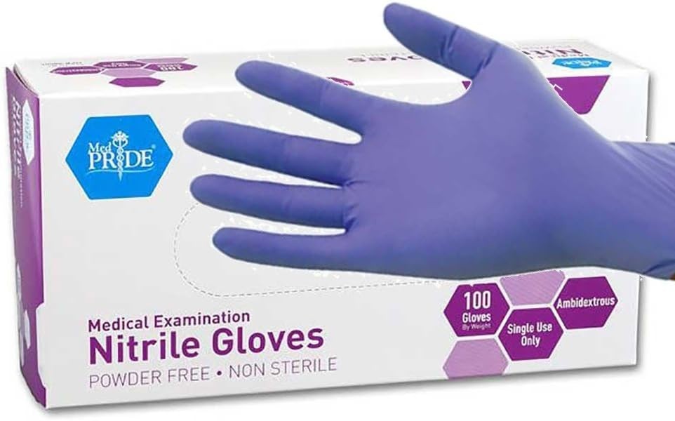 Ambidextrous Powder-Free Nitrile Gloves – Iris Blue, Comfortable Fit, 100 Pack