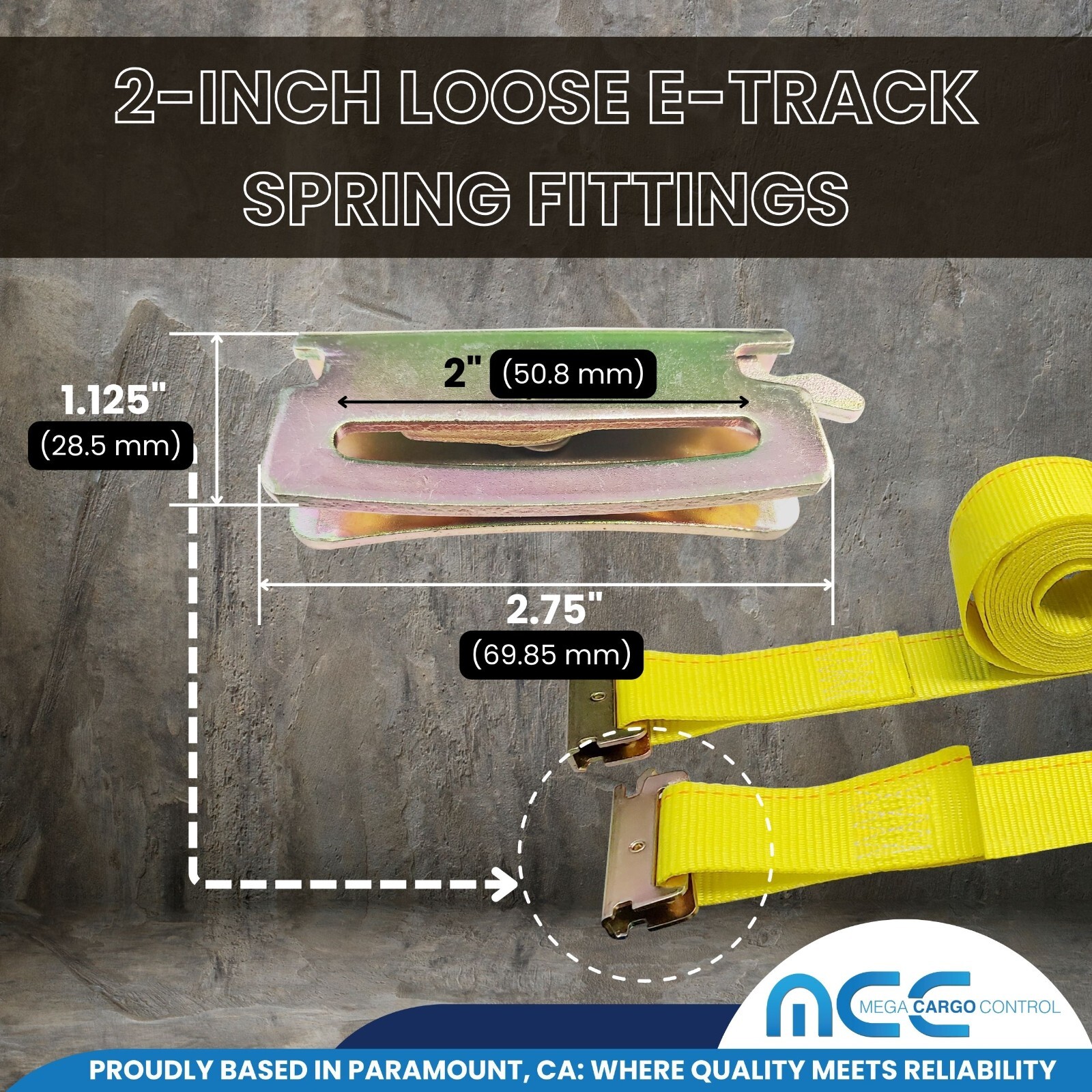 2″ x 12′ 16′ 20′ E-Track Ratchet Strap Truck Trailer Enclosed Cargo Van