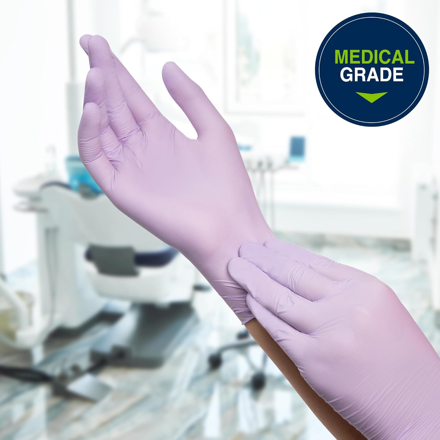 Lavender Nitrile Exam Gloves, Disposable, Household Cleaning Supplies for First