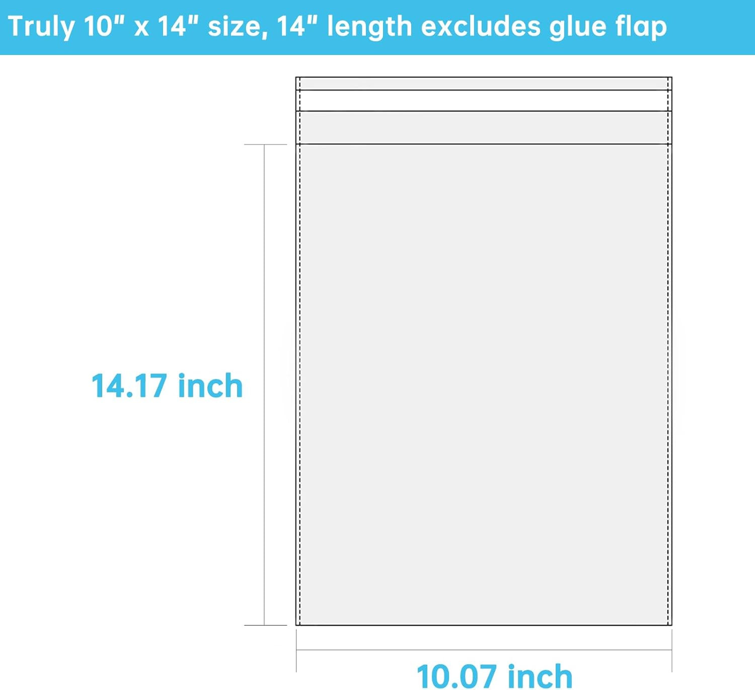 100 Pcs 10″x14″ Clear Self-Sealing Cellophane Bags for Packaging T-Shirt Clothes