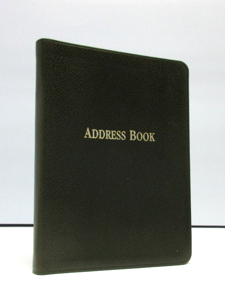 Address Book w Tabs Desk Size 5×7″ Leather Softcover Graphic Image Green