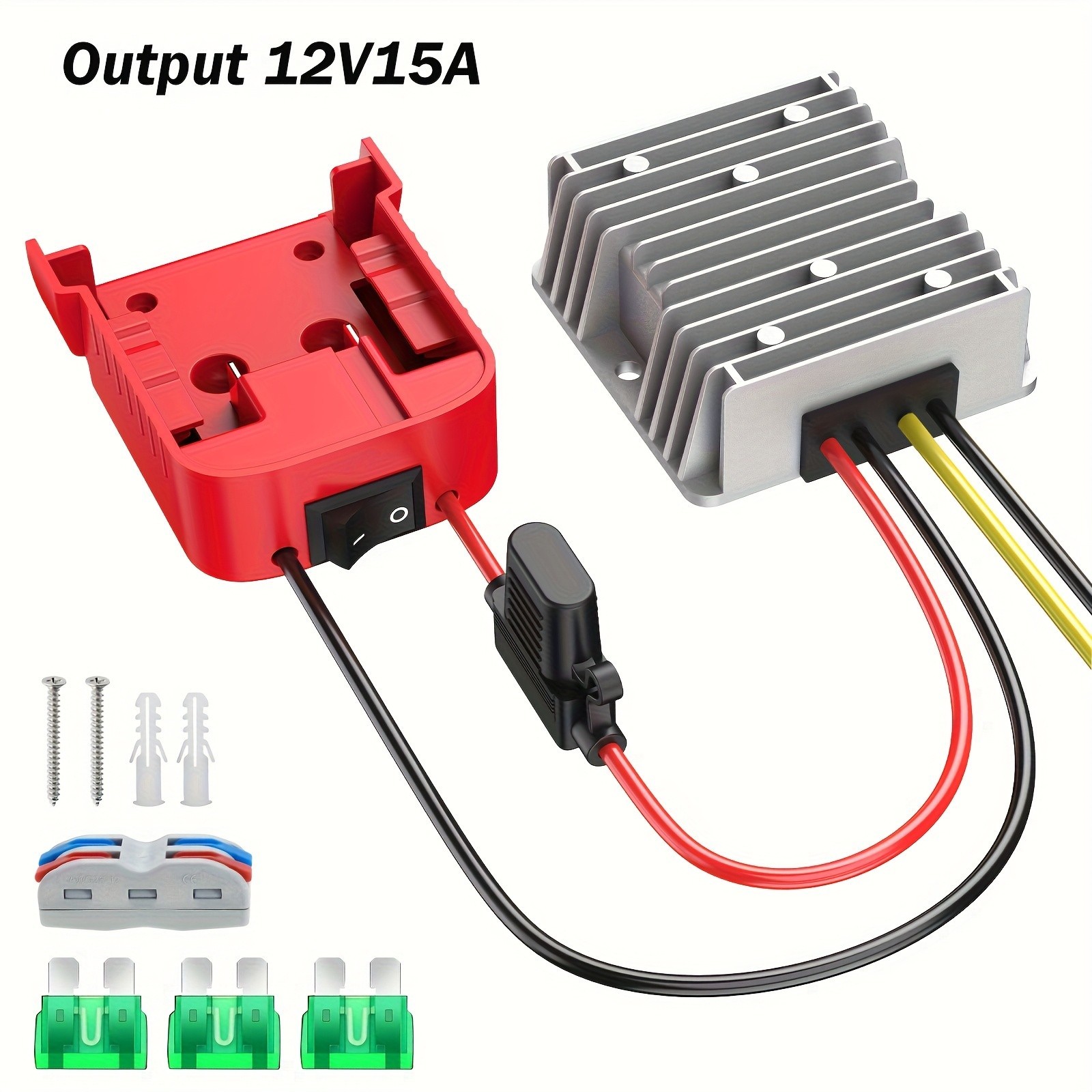 2pack DC 18V to 12V 15A Step DownConverter Compatible with Milwaukee 18V Battery