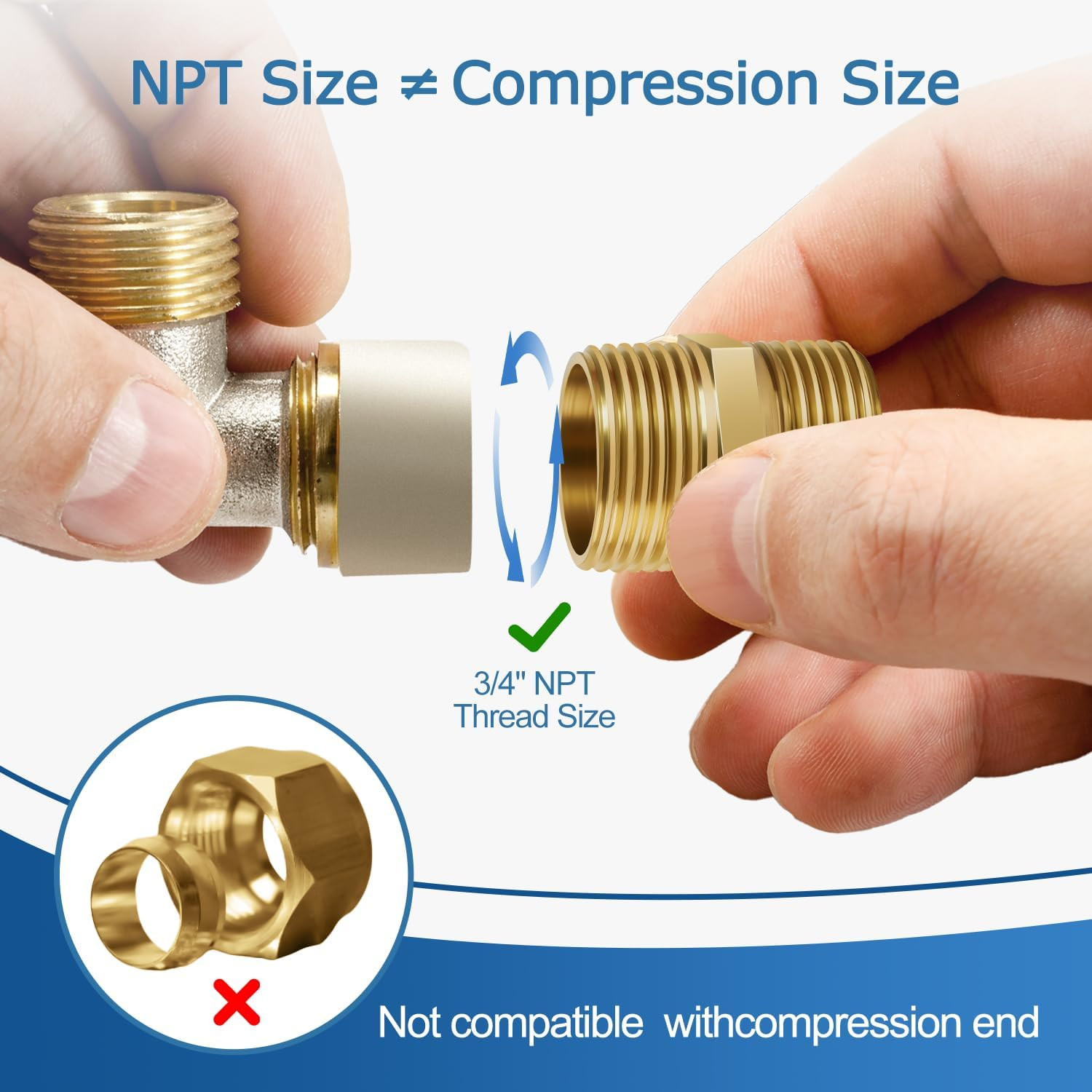 1/2 Inch Npt Brass Nipple Male To Male Pipe Fitting Adapter, Straight Connector