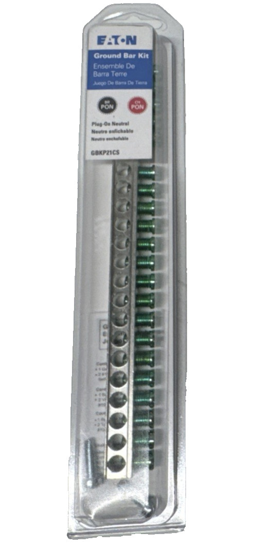Eaton GBKP21CS 21 Terminal Ground Bar For Plug On Neutral Loadcenters BRP & CHP