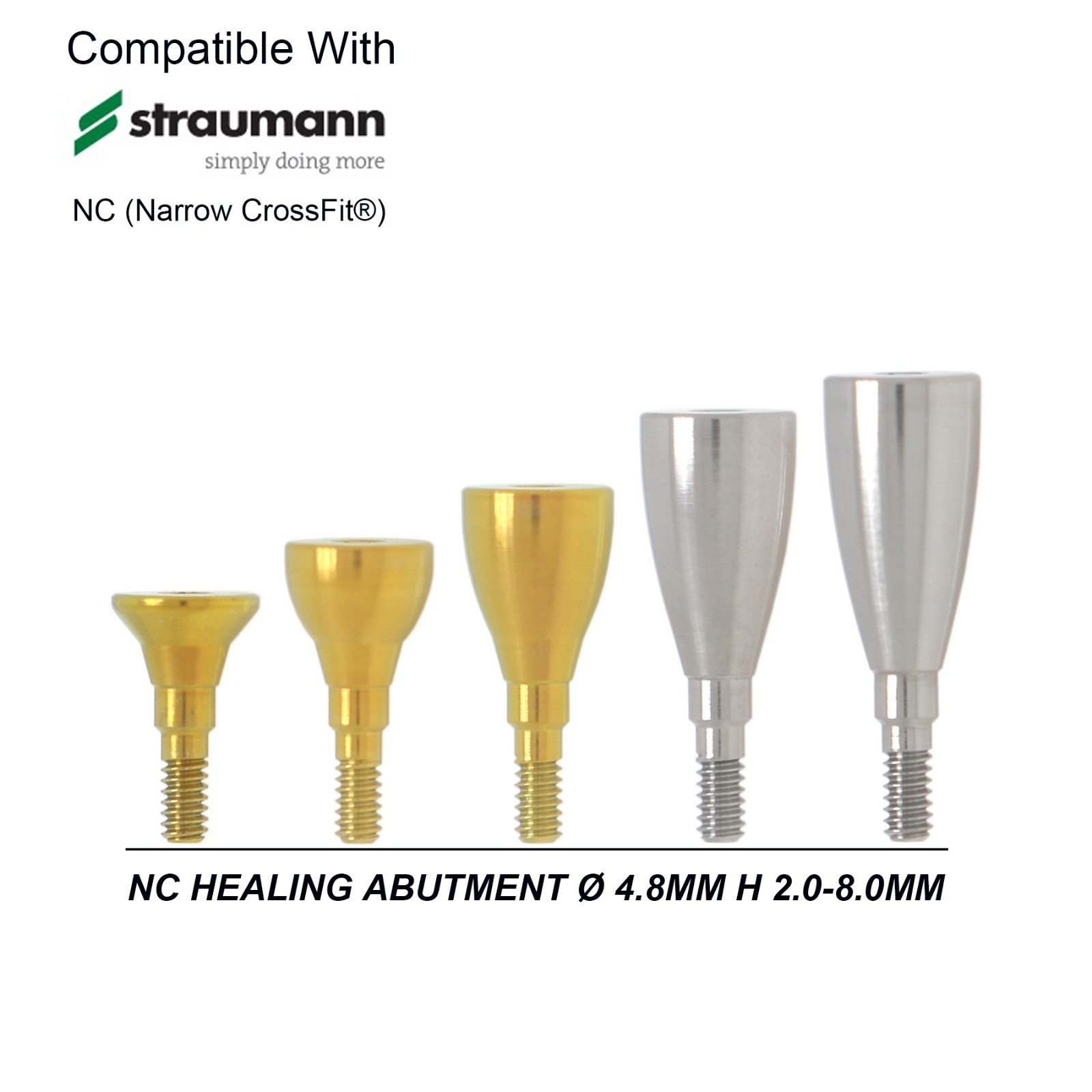 US Dental Healing Abutment Cap Fit Straumann ITI BLT/BL Implants RC NC Titanium