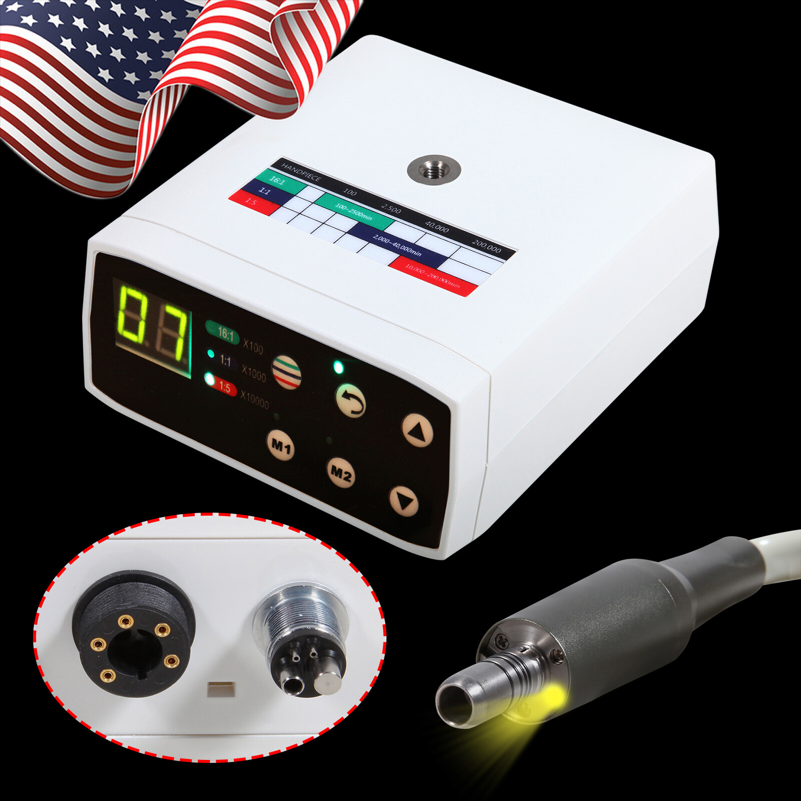 Dental LED Brushless Electric Micro Motor Micromotor +1:5 LED handpiece