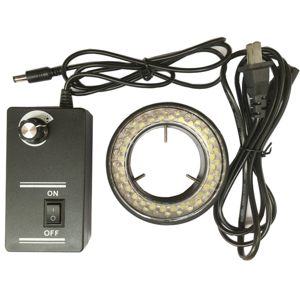 60-LED Adjustable Ring Light illuminator Lamp For STEREO ZOOM Microscope USA
