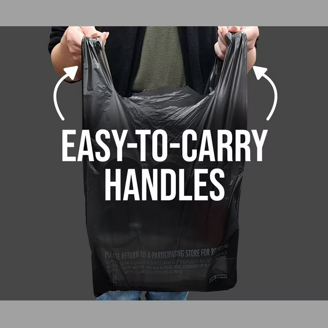 Black T-Shirt Carryout Bags, 11.5″ x 6.5″ x 22″ 1000 ct.