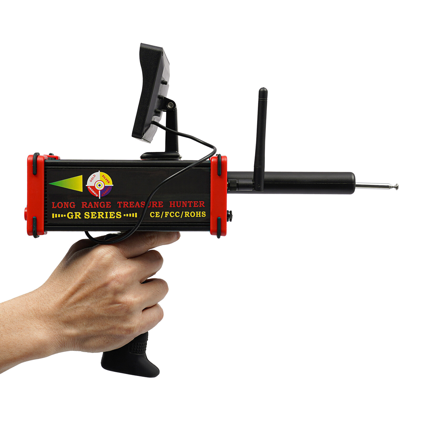 Long Range Metal Detector HandHeld Gold Detector 1000M w/ LED Screen & Chargers