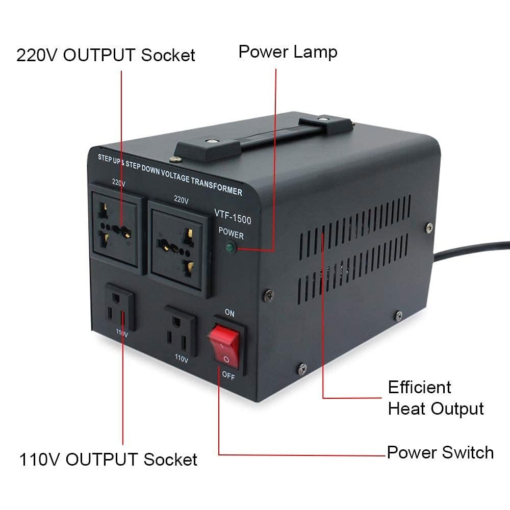 1500W Step Up & Step Down Voltage Transformer Converter 110V to 220V or 220V/230