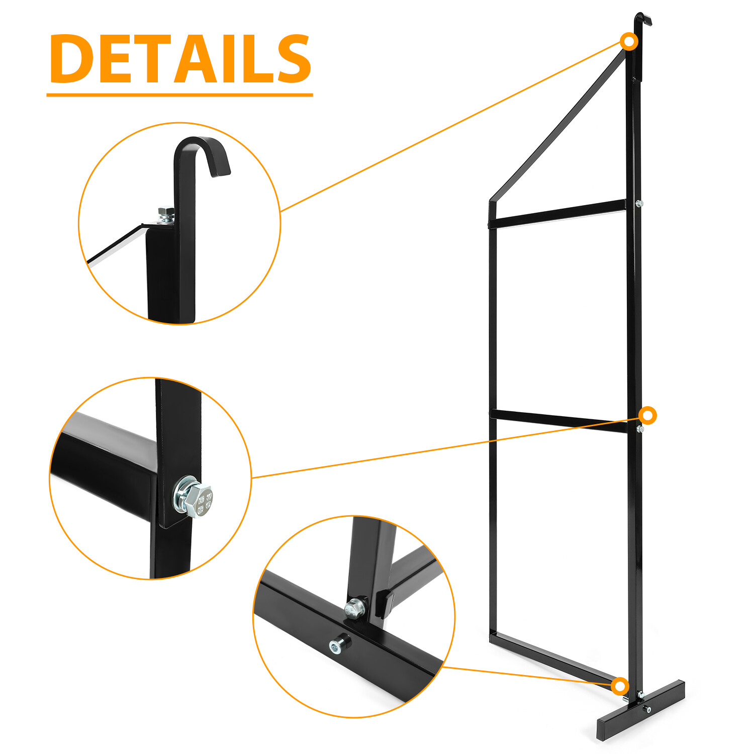 4PCS Black Cargo Shipping Container Shelving Shelf Brackets Universal 18″x60″