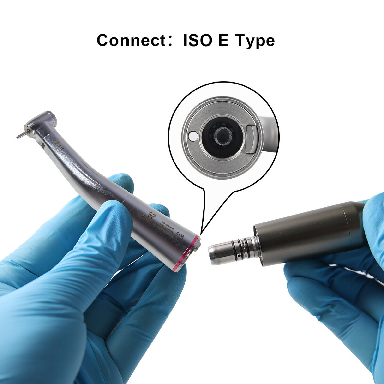LED Manipolo odontoiatrico 1:5 contrangolo anello rosso Dental handpiece Fit NSK