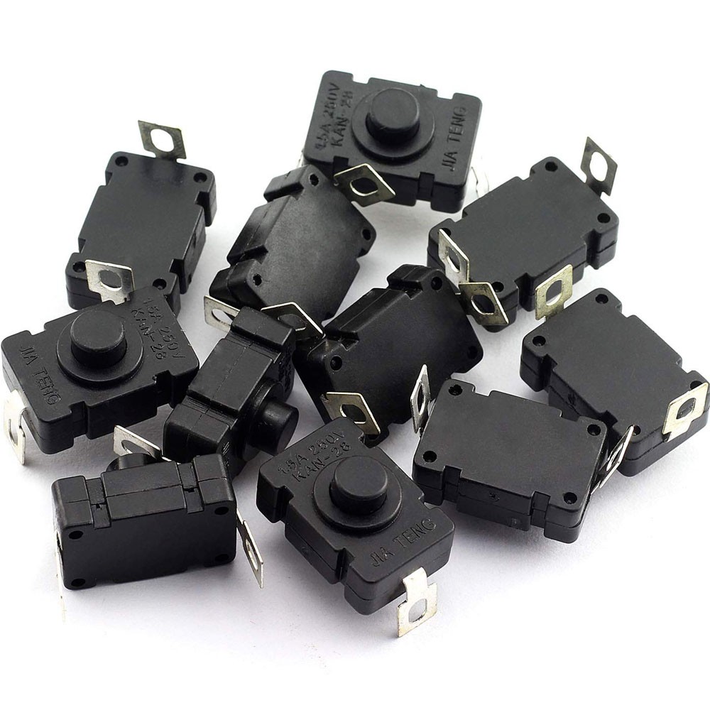 50/100/200x AC 250V 1.5A Latching On/Off Switch Self-Lock Push Button Switch US