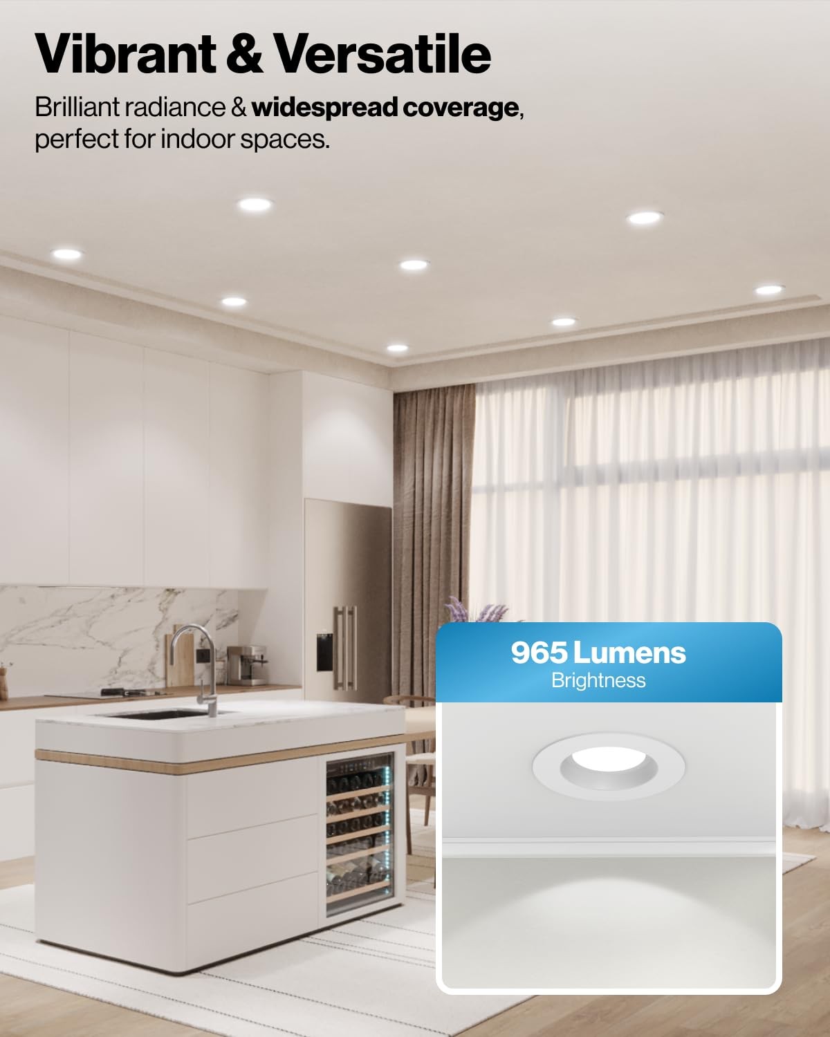 Sunco 6 Inch LED Can 4 Pack, 5 CCT in One (2700K, 3000K, 3500K, 4000K, 5000K)