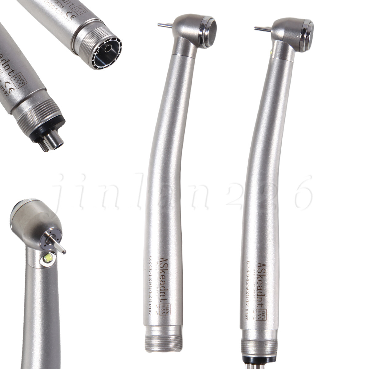 Dental LED Handpiece High Speed Push Button 2/4 Hole Fiber Optic with Light