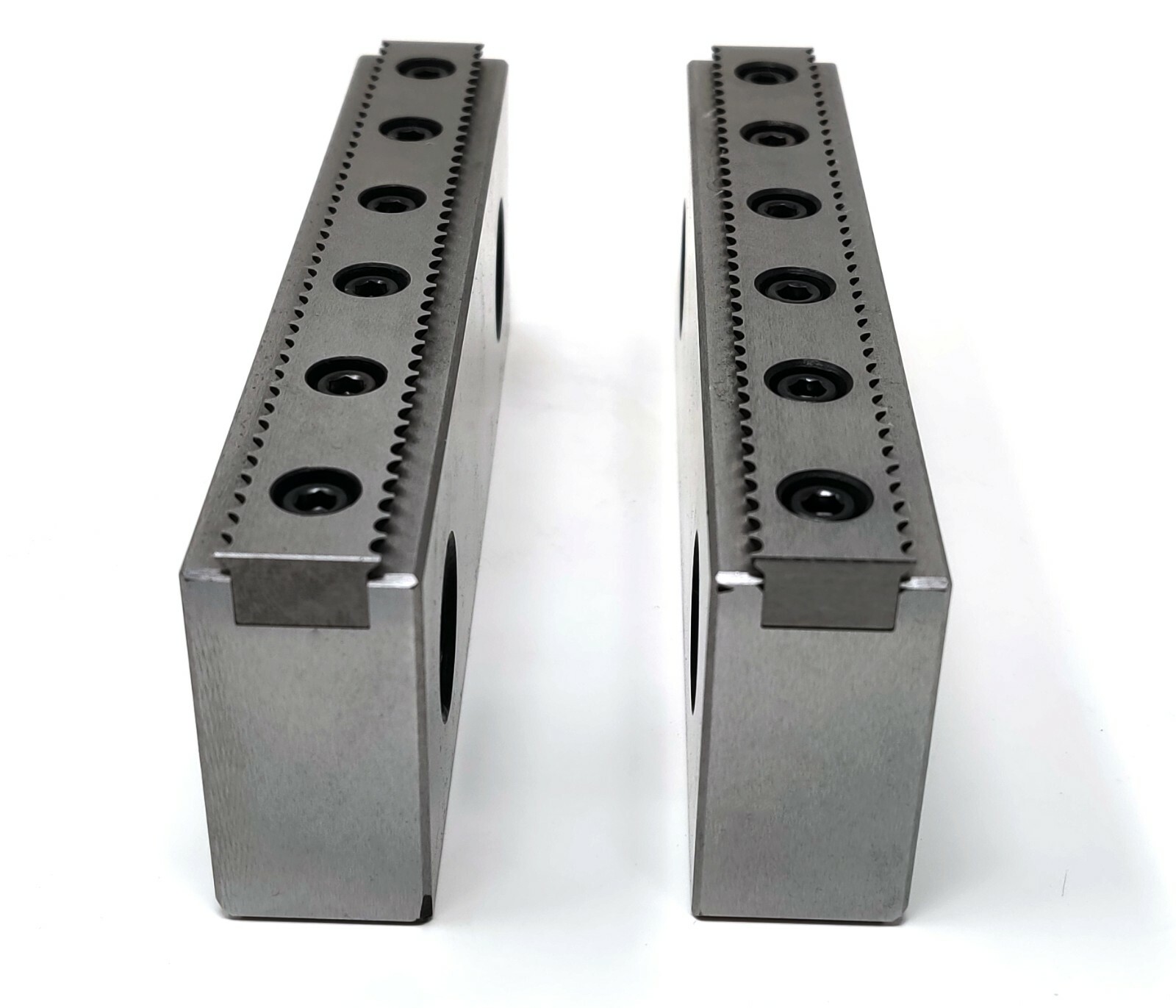 CNC Milling Steel Vise Hard Jaw, 6” Wide, Serrated W/ 0.100” Replaceable Teeth