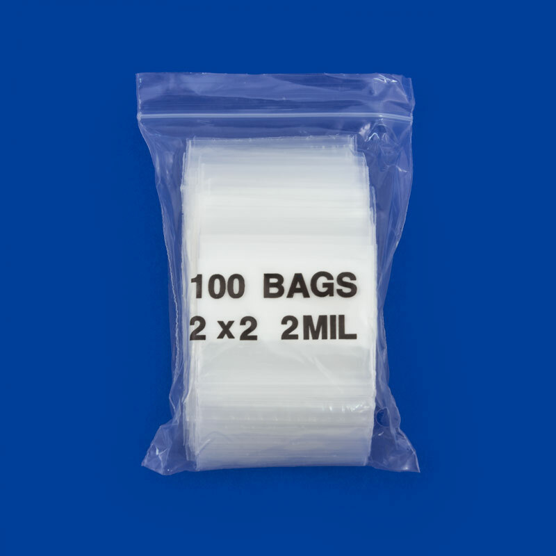1000pc Zip Seal Bags 2mil Square Clear Poly 2×2 Small Baggies 2″ x 2″ Reclosable