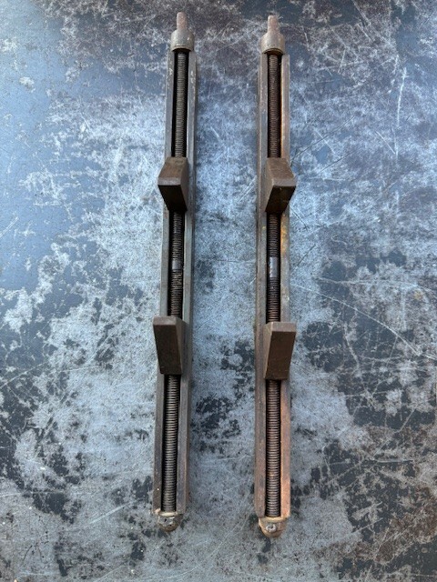 Vintage Hot Stamp Machine Letter Positioning Clamp Vise Fixture Pair