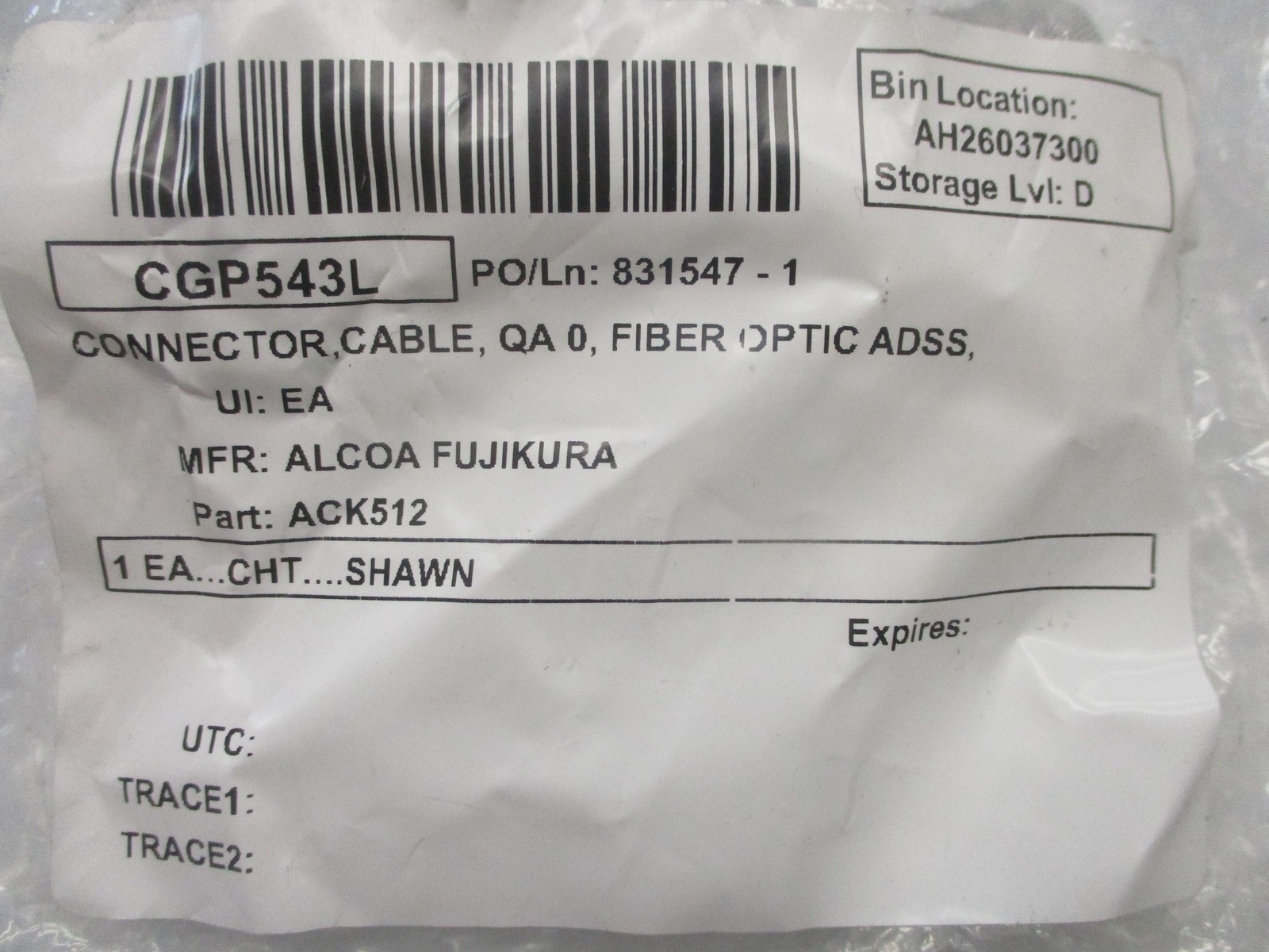 ALCOA FUJIKURA ACK512 CONNECTOR CABLE NSNP