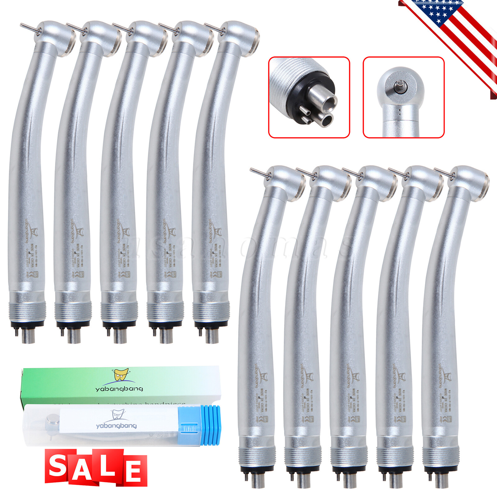 10* Yabangbang Dental High Speed Handpiece Push Turbine 4 Holes Fit NSK Pana Max