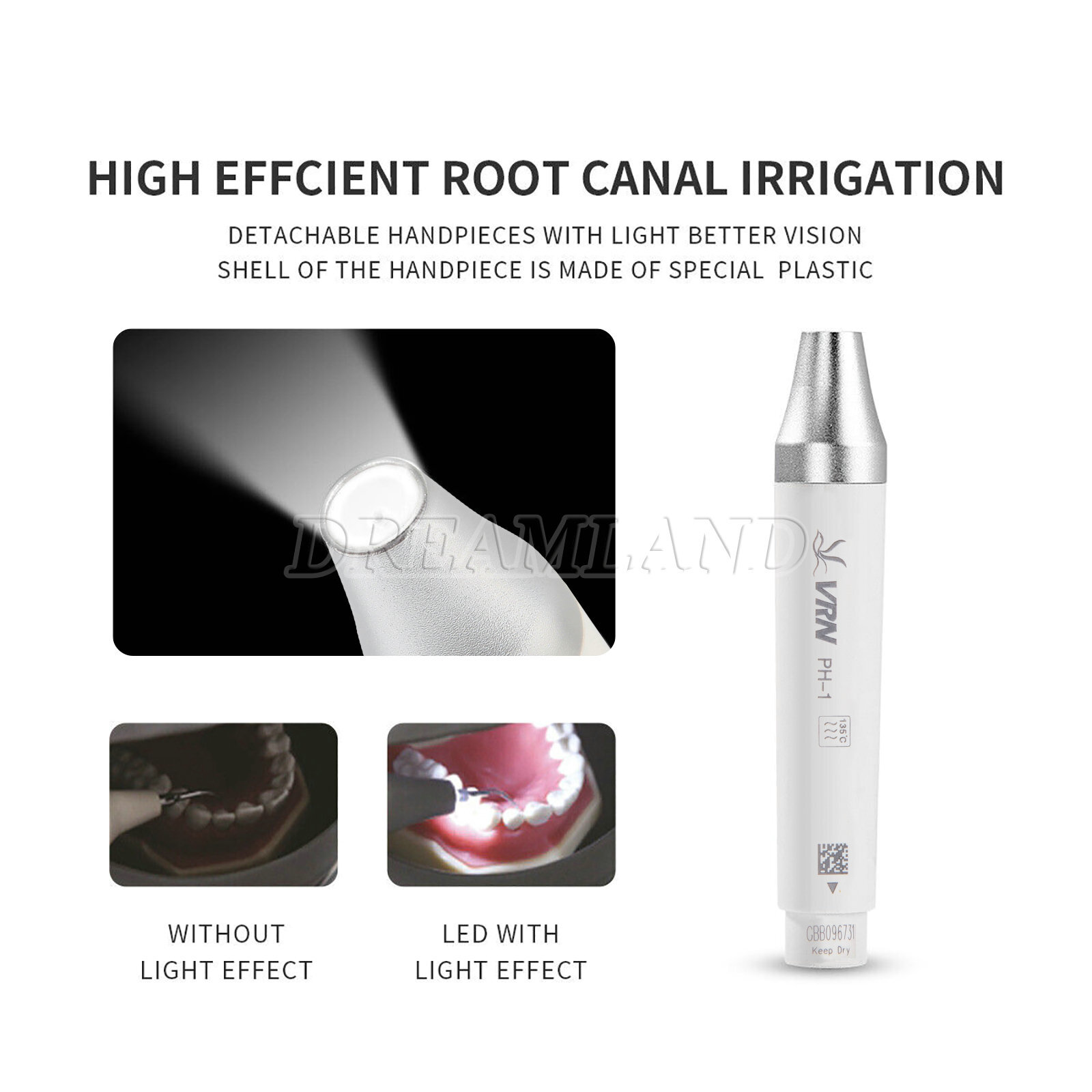 Dental Ultrasonic Scaler Auto-water Supply VRN-A8/E1L / LED Detachable Handpiece