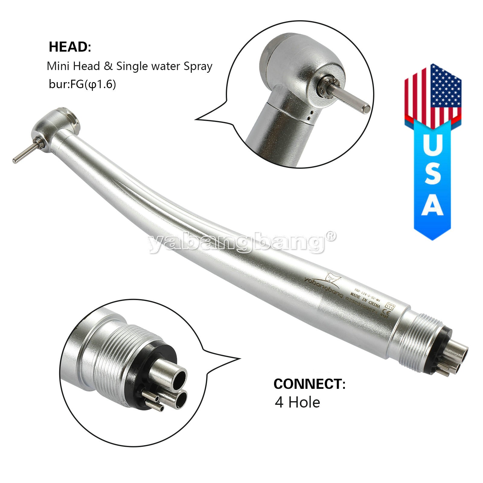 Mini Small Head Dental High Speed Handpiece Push Pediatric Kid NSK STYLE 4HOLE