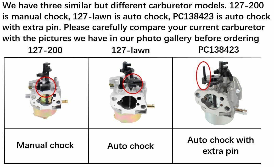 Carburetor For Powerhorse Branded 208CC 6HP/6.5HP/7HP # EZ-PH45749-CA Fuel Line