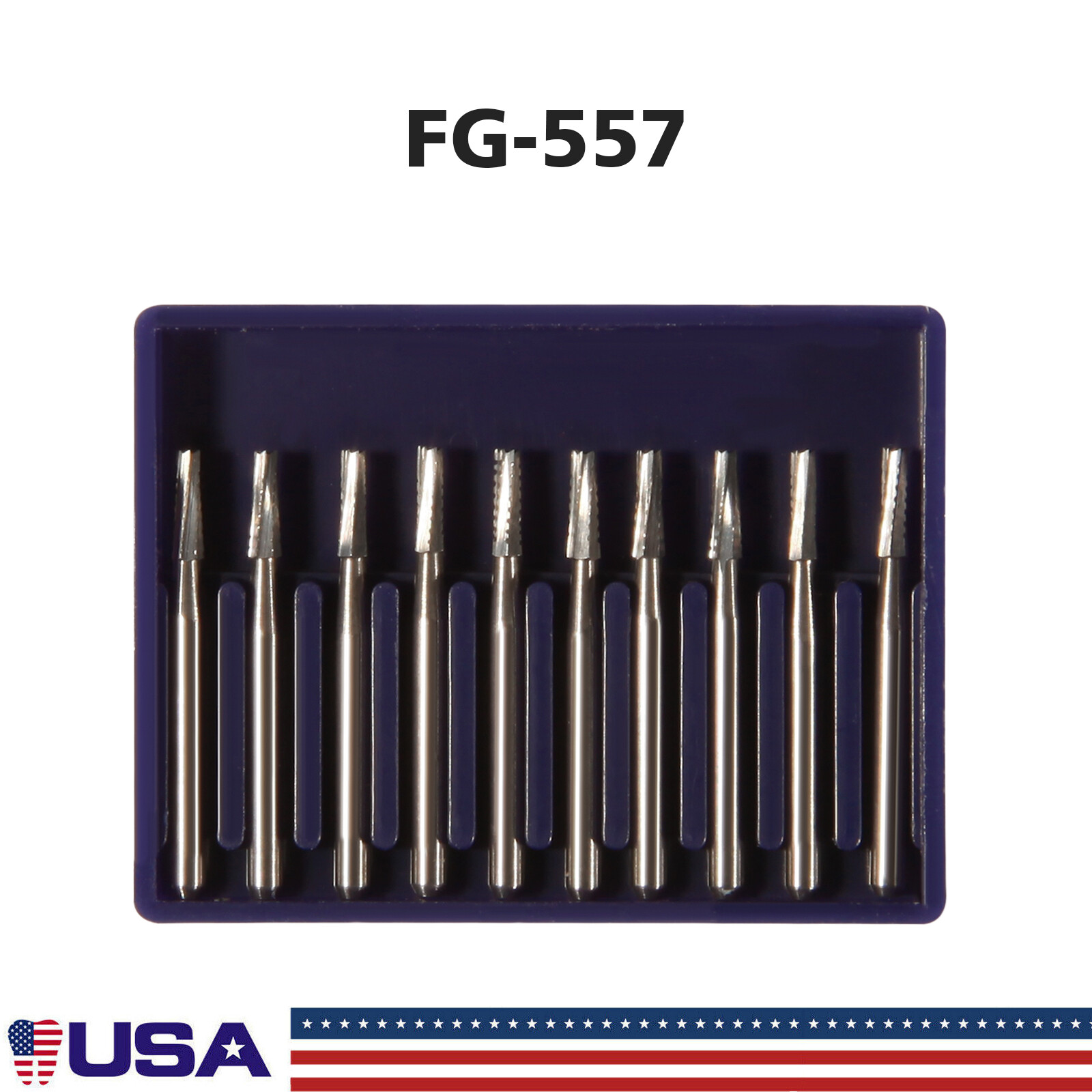 Dental Midwest FG #557 Clinic Length Cross Cut Carbide Burs 100pcs/10 Packs